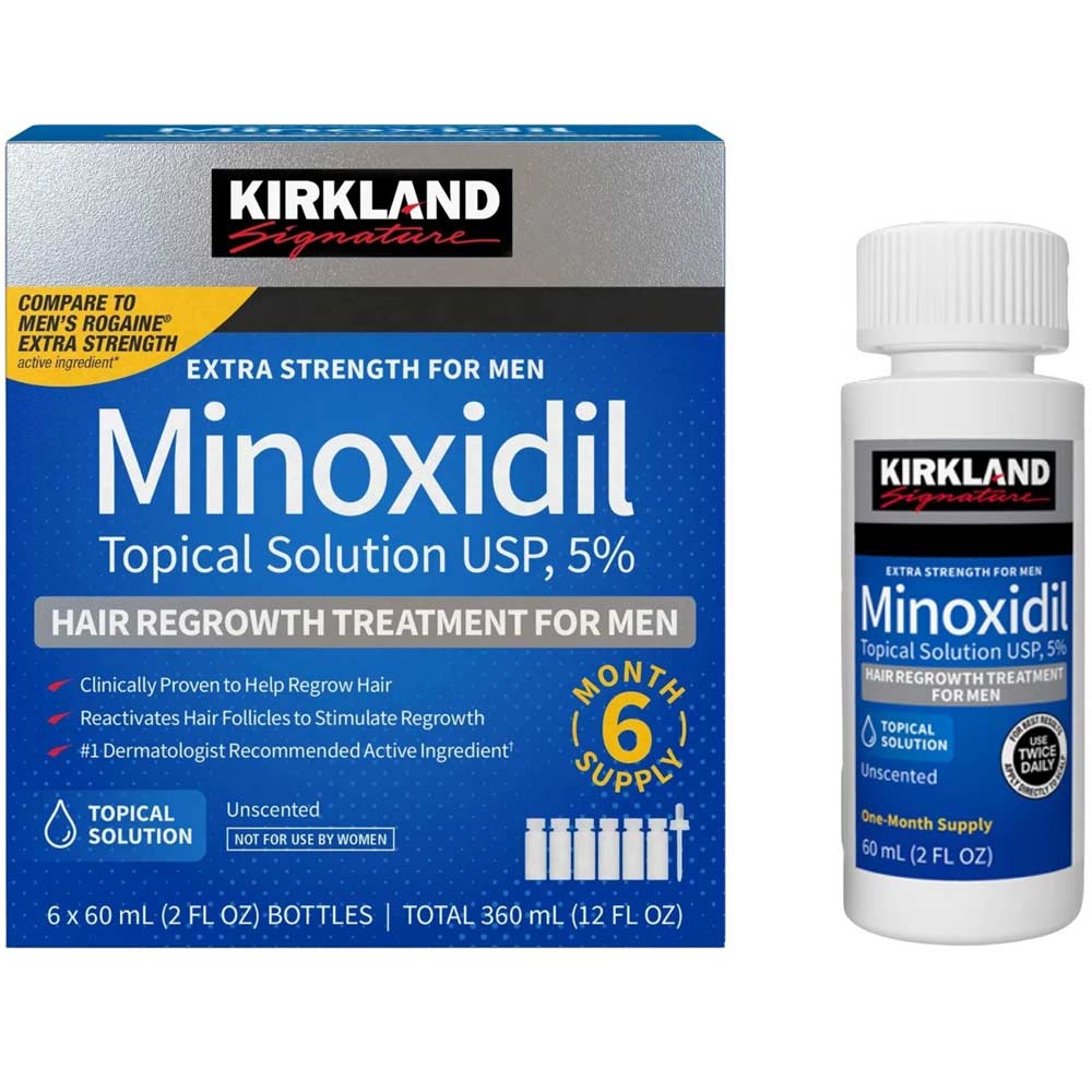 Kirkland Signature Minoxidil 5% Topical Solution for Men – Hair Regrowth Treatment